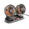 Quạt đôi mini xoay 360 độ 12V-24V cho mọi dòng xe hơi B487, Loại 24V cắm tẩu dùng cho xe tải to 2 bình ắc quy