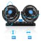 Quạt đôi mini xoay 360 độ 12V-24V cho mọi dòng xe hơi B487, Loại 24V cắm tẩu dùng cho xe tải to 2 bình ắc quy
