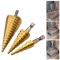 Bộ 3 mũi khoan bước hình tháp phủ titanium đa năng S136