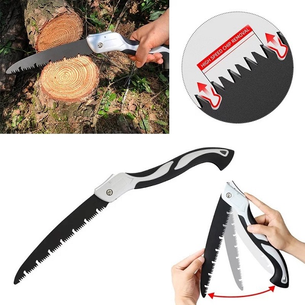 Cưa cầm tay gấp gọn, lưỡi thép hợp kim SK5 S125