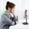 Giá đỡ điện thoại, Ipad để bàn hợp kim nhôm cao cấp điều chỉnh được chiều cao A111, Màu đen