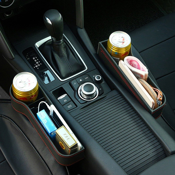 Bộ 2 khay để đồ khe ghế ô tô, xe hơi các bên ghê lái và ghế phụ thế hệ mới B348