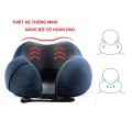 Gối chữ U cao su non đi du lịch, ngủ trưa, văn phòng T155, Màu xanh tím than