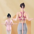 Gậy tập yoga chống gù lưng, vai hình chữ thập H100, Màu hồng 