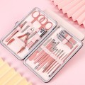 Bộ bấm móng tay chân màu hồng 18 món cao cấp BA127