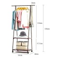 Kệ treo quần áo chữ A 3 tầng 2 ngăn khung kim loại có bánh xe N238, Màu trắng