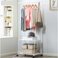Kệ treo quần áo chữ A 3 tầng 2 ngăn khung kim loại có bánh xe N238, Màu trắng