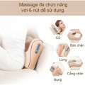 Gối massage cổ vai gáy, máy massage hồng ngoại 16 bi J190