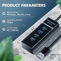 Bộ chia 4 cổng USB có đèn led nhỏ gọn tiện lợi Y124