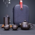 Bộ ấm trà tử sa tráng men xách tay du lịch N326