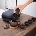Bộ ấm trà tử sa tráng men xách tay du lịch N326
