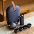 Bộ ấm trà tử sa tráng men xách tay du lịch N326