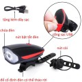 Đèn xe đạp thể thao siêu sáng có còi pin sạc USB cao cấp P134