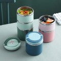 Hộp cơm giữ nhiệt 3 tầng có quai xách tiện dụng BA239