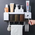 Kệ để đồ nhà tắm tích hợp bộ nhả kem đánh răng tặng kèm 3 cốc N160