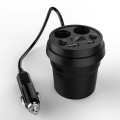 Cốc sạc ô tô chia 2 sạc tẩu 2 USB có màn hình đo điện áp P124