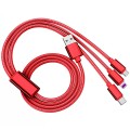 Cáp sạc 3 đầu USB micro, type C, Lightning bọc dây dù cao cấp Y111