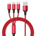 Cáp sạc 3 đầu USB micro, type C, Lightning bọc dây dù cao cấp Y111