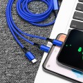 Cáp sạc 3 đầu USB micro, type C, Lightning bọc dây dù cao cấp Y111