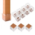 Combo 4 dụng cụ bọc chân bàn ghế trong suốt chống trơn trượt N239, Loại hình tròn size to (25-29mm)