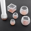 Combo 4 dụng cụ bọc chân bàn ghế trong suốt chống trơn trượt N239, Loại hình tròn size to (25-29mm)