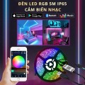 Đèn led đổi màu 16 triệu màu có điều khiển từ xa V107, 1m + dây kết nối app