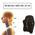 Gối tựa đầu cao su non cao cấp cho xe hơi P141, Màu đen 