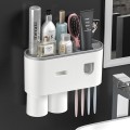 Bộ nhả kem đánh răng tự động gắn tường thông minh N316, Bộ 3 cốc