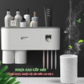 Bộ nhả kem đánh răng tự động gắn tường thông minh N316, Bộ 3 cốc