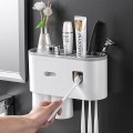 Bộ nhả kem đánh răng tự động gắn tường thông minh N316, Bộ 3 cốc