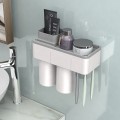 Bộ nhả kem đánh răng tự động gắn tường thông minh N316, Bộ 3 cốc