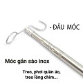 Sào rút treo móc phơi quần áo, treo lồng chim, hái hoa quả tiện dụng N310, Sào dài 2m1	