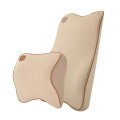 Bộ gối tựa đầu và tựa lưng nỉ bọc cao su non siêu đàn hồi P113, Màu đen 