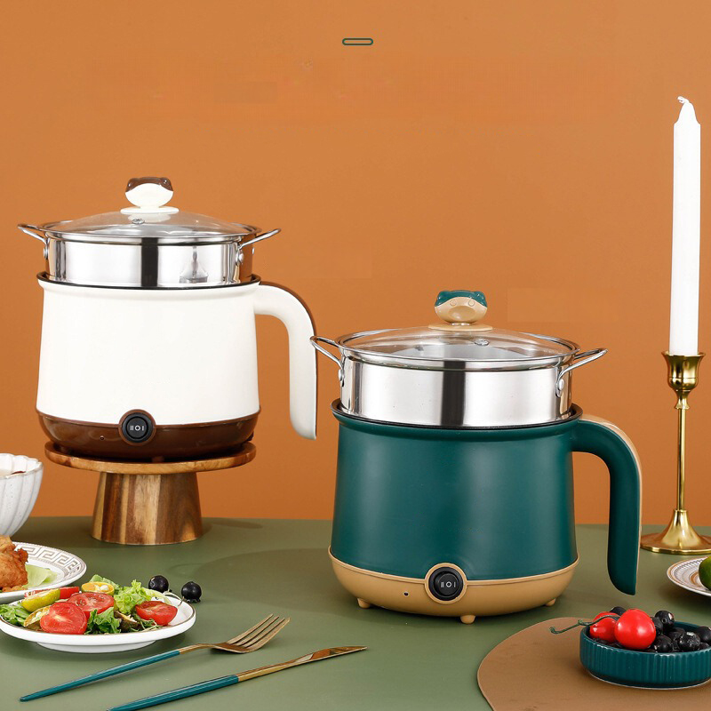 Nồi lẩu điện mini 2 tầng đa năng kèm khay hấp tiện lợi BA214