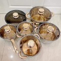 Bộ nồi 6 món đáy từ 5 lớp nắp kính chịu lực cao cấp BA298