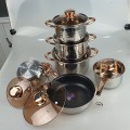 Bộ nồi 6 món đáy từ 5 lớp nắp kính chịu lực cao cấp BA298