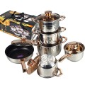 Bộ nồi 6 món đáy từ 5 lớp nắp kính chịu lực cao cấp BA298