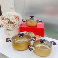 Bộ 3 nồi nhôm anod nắp kính cao cấp BA128