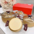 Bộ 3 nồi nhôm anod nắp kính cao cấp BA128