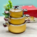 Bộ 3 nồi nhôm anod nắp kính cao cấp BA128