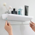 Kệ để đồ nhà tắm dán tường kèm thanh treo khăn BA105