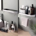 Kệ để đồ nhà tắm dán tường kèm thanh treo khăn BA105