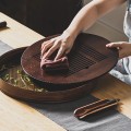 Khay trà tre tròn có khoang chứa nước tiện dụng, Loại nhỏ 25x25x5 (cm)