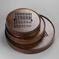 Khay trà tre tròn có khoang chứa nước tiện dụng, Loại nhỏ 25x25x5 (cm)