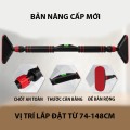 Xà đơn treo tường gắn cửa đa năng bản nâng cấp mới BA734, Loại 73 - 95cm