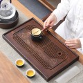 Bàn trà tre tự nhiên cao cấp có khay thoát nước tự động BA710, Loại 30x18x3.8cm