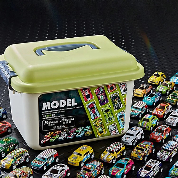 Hộp 30 xe hơi đồ chơi mini cho bé có mô tơ cao cấp