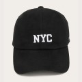 Mũ lưỡi trai thời trang thêu chữ NYC cao cấp, Màu đen 