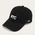 Mũ lưỡi trai thời trang thêu chữ NYC cao cấp, Màu đen 