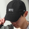 Mũ lưỡi trai thời trang thêu chữ NYC cao cấp, Màu đen 